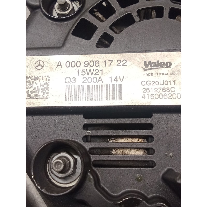 Recambio de alternador para mercedes-benz clase c (w205) c 400 4-matic (205.066) referencia OEM IAM A0009061722 200A 14