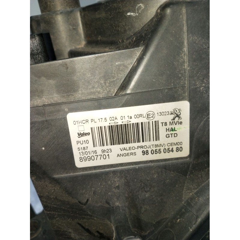 Recambio de faro izquierdo para peugeot 3008 i monospace (0u_) 1.6 bluehdi 120 referencia OEM IAM 9805505480 89907701 