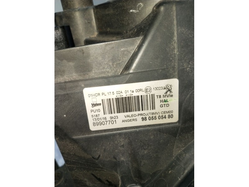Recambio de faro izquierdo para peugeot 3008 i monospace (0u_) 1.6 bluehdi 120 referencia OEM IAM 9805505480 89907701 