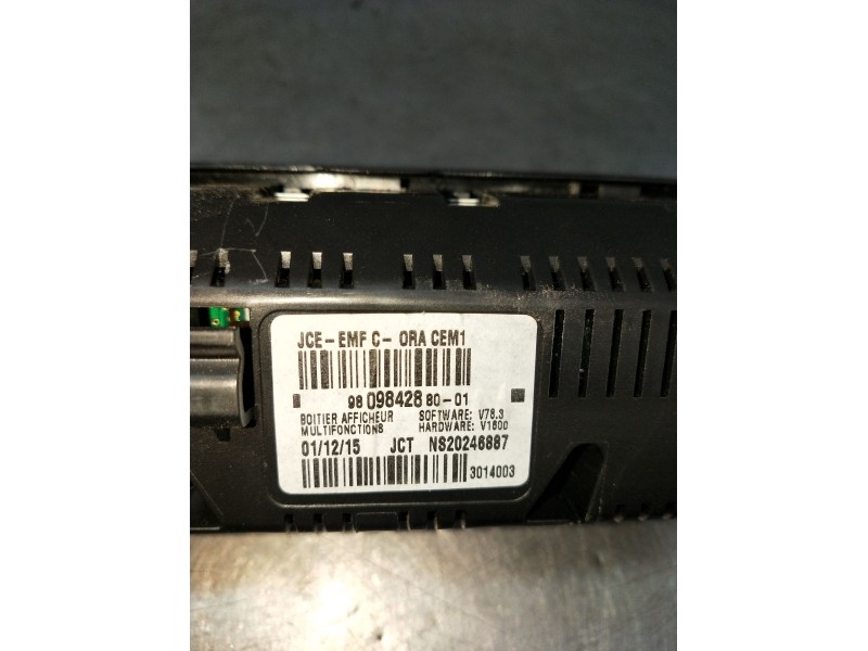 Recambio de pantalla multifuncion para peugeot 3008 i monospace (0u_) 1.6 bluehdi 120 referencia OEM IAM 9809842880 NS20246887 