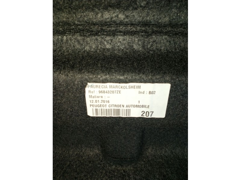 Recambio de bandeja trasera para peugeot 3008 i monospace (0u_) 1.6 bluehdi 120 referencia OEM IAM 96843207ZE  