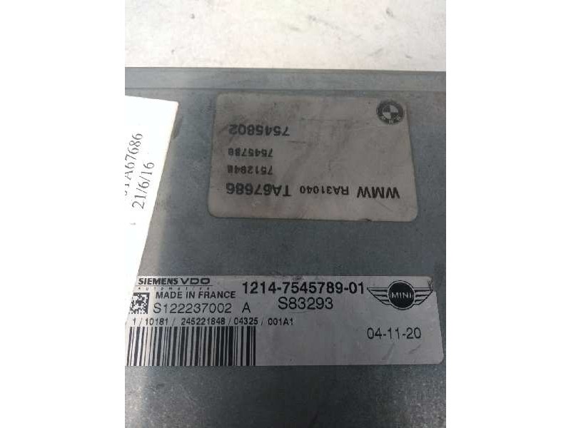 Recambio de centralita motor uce para bmw mini (r50,r53) 1.6 16v cat referencia OEM IAM S122237002A 1214754578901 S83293