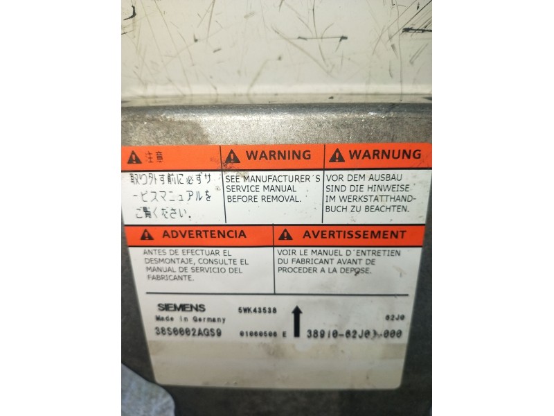 Recambio de kit airbag para suzuki swift berlina (mz) gl (5-ptas.) referencia OEM IAM 38S0002AGS9  