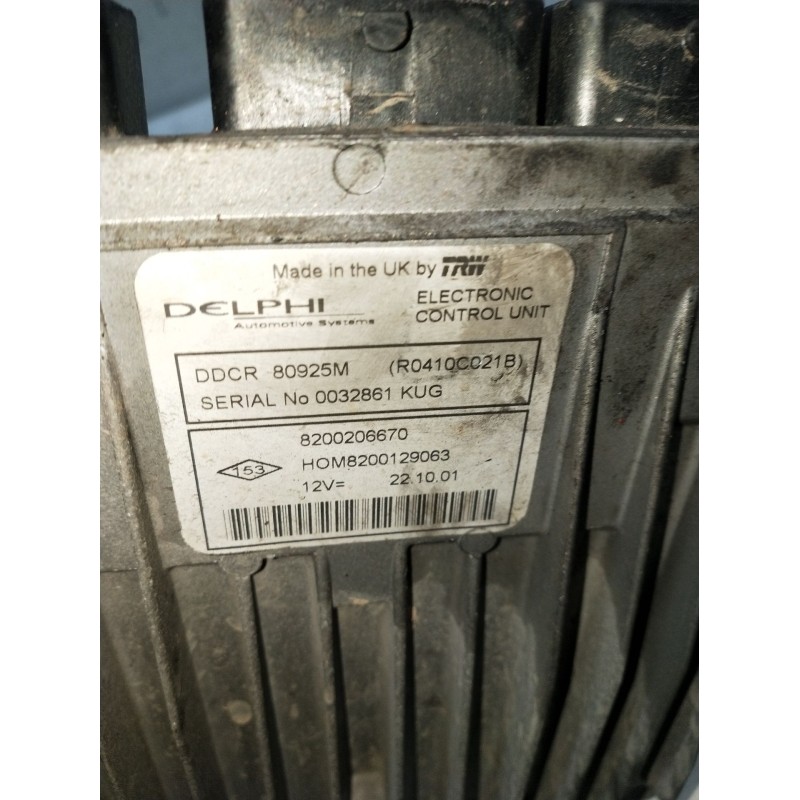 Recambio de centralita motor uce para renault clio ii (bb_, cb_) 1.5 dci (b/cb07) referencia OEM IAM 8200206670 0035861 80925M