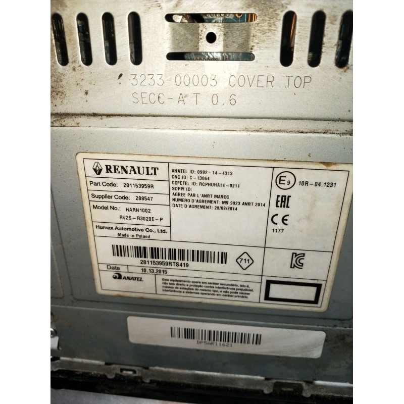 Recambio de sistema audio / radio cd para renault kangoo / grand kangoo ii (kw0/1_) 1.5 dci 75 (kw07, kw10, kw04) referencia OEM