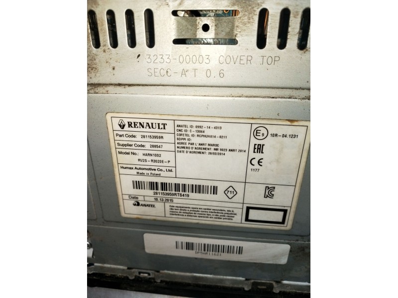 Recambio de sistema audio / radio cd para renault kangoo / grand kangoo ii (kw0/1_) 1.5 dci 75 (kw07, kw10, kw04) referencia OEM