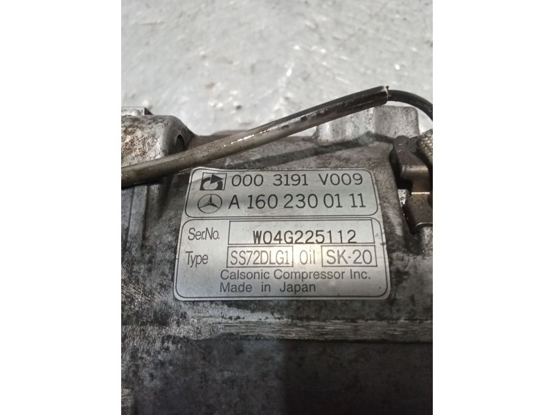 Recambio de compresor aire acondicionado para smart coupe básico (45kw) referencia OEM IAM 0003191V009 A1602300111 02