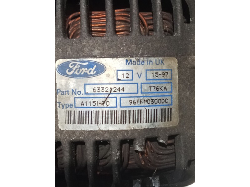 Recambio de alternador para ford fiesta berl./courier courier furg. referencia OEM IAM 63321244 96FF10300DC 