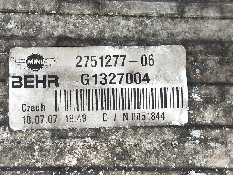 Recambio de intercooler para mini mini (r56) cooper d referencia OEM IAM 275127706 G1327004 