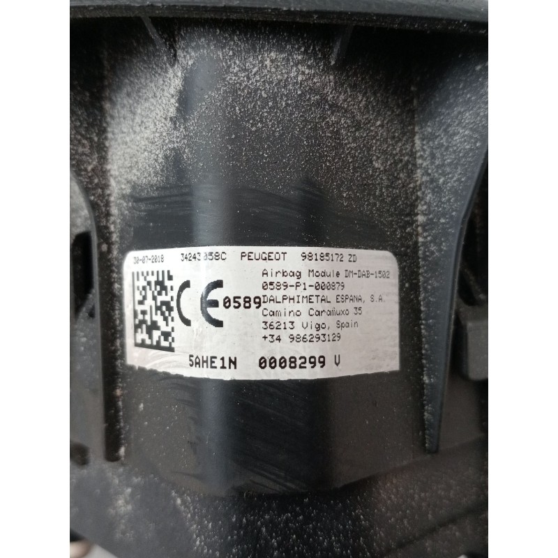 Recambio de airbag delantero izquierdo para peugeot partner furgoneta/monovolumen (k9) 1.6 bluehdi 75 referencia OEM IAM 0589P10