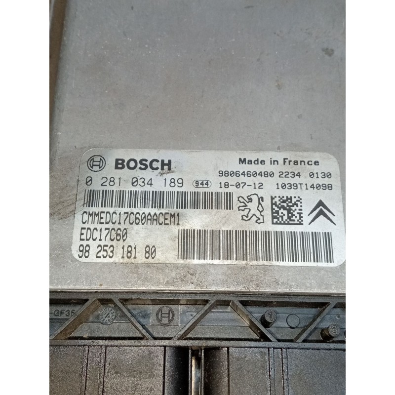 Recambio de centralita motor uce para peugeot partner furgoneta/monovolumen (k9) 1.6 bluehdi 75 referencia OEM IAM 0281034189 98