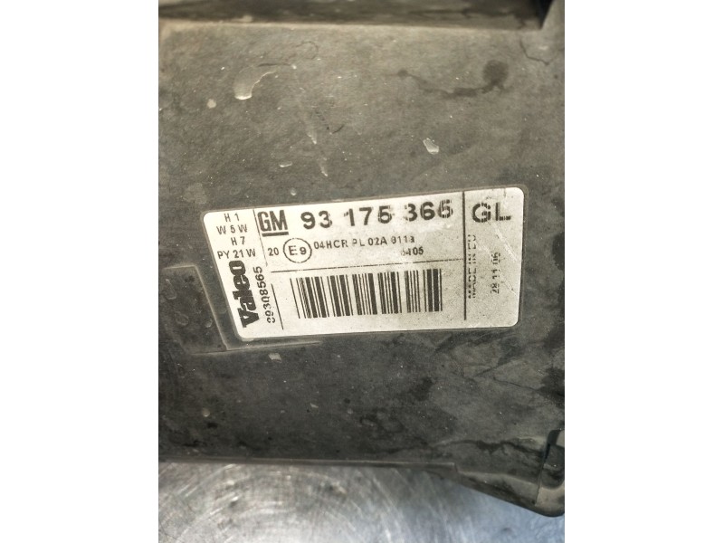 Recambio de faro derecho para opel meriva a monospace (x03) 1.7 cdti (e75) referencia OEM IAM 93176365  39308565