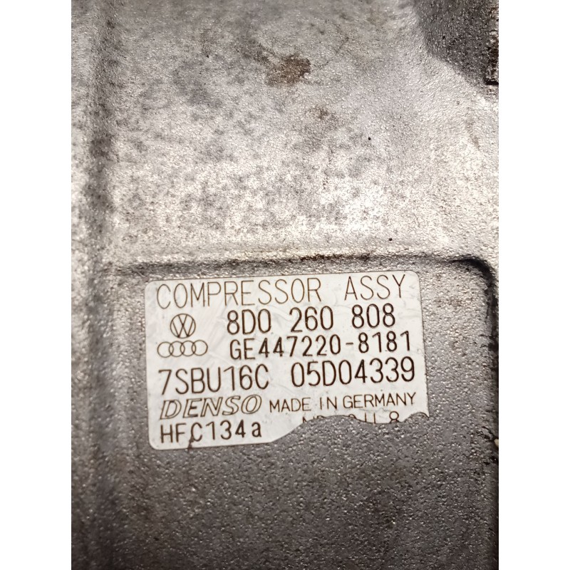 Recambio de compresor aire acondicionado para volkswagen passat b5.5 (3b3) 1.9 tdi referencia OEM IAM 8D0260808 GE4472208181 