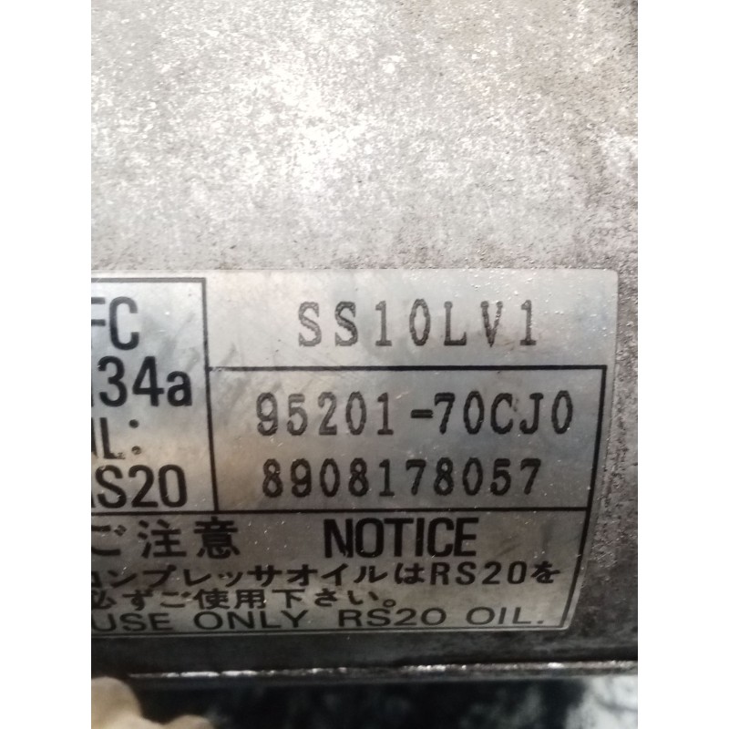 Recambio de compresor aire acondicionado para suzuki baleno (eg) 1.6 i 16v (sy416) referencia OEM IAM SS10LV1 9520170CJ0 8908178