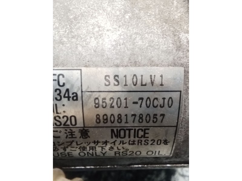 Recambio de compresor aire acondicionado para suzuki baleno (eg) 1.6 i 16v (sy416) referencia OEM IAM SS10LV1 9520170CJ0 8908178