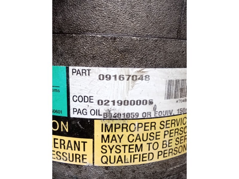 Recambio de compresor aire acondicionado para opel agila a (h00) 1.2 16v (f68) referencia OEM IAM 09167048  00