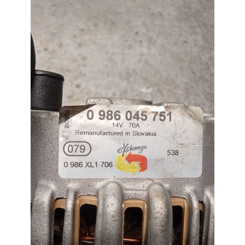 Recambio de alternador para suzuki baleno (eg) 1.6 i 16v (sy416) referencia OEM IAM 0986045751 70A 99