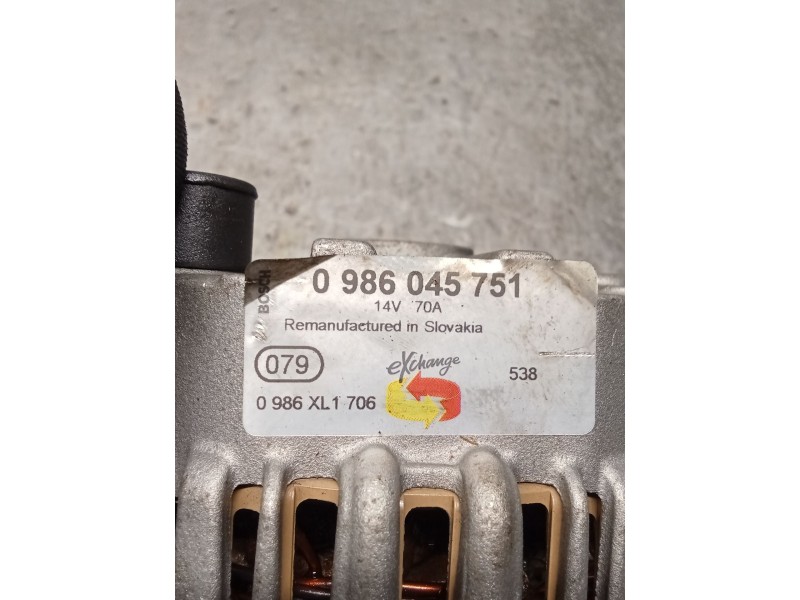 Recambio de alternador para suzuki baleno (eg) 1.6 i 16v (sy416) referencia OEM IAM 0986045751 70A 99