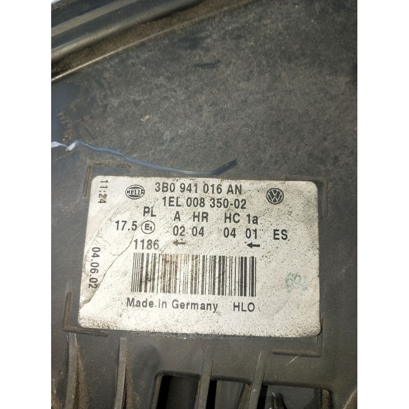 Recambio de faro derecho para volkswagen passat b5.5 (3b3) 1.9 tdi referencia OEM IAM 3B0941016AN  1EL00835002