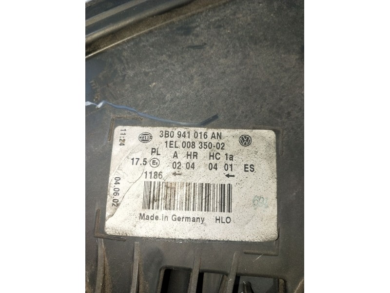 Recambio de faro derecho para volkswagen passat b5.5 (3b3) 1.9 tdi referencia OEM IAM 3B0941016AN  1EL00835002