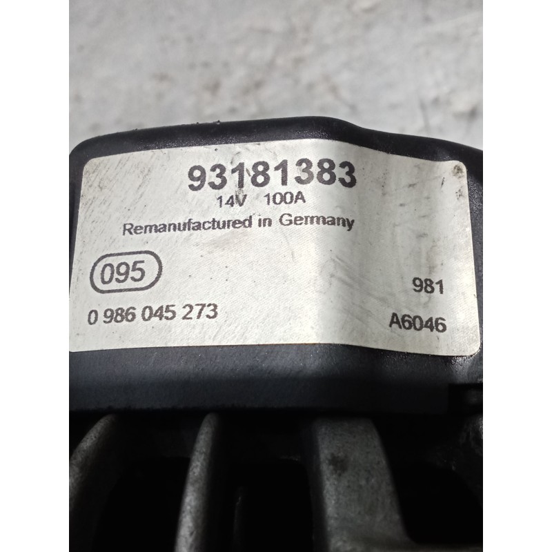 Recambio de alternador para opel vectra b hatchback (j96) 2.0 i 16v (f68) referencia OEM IAM 93181383 0986045273 100A