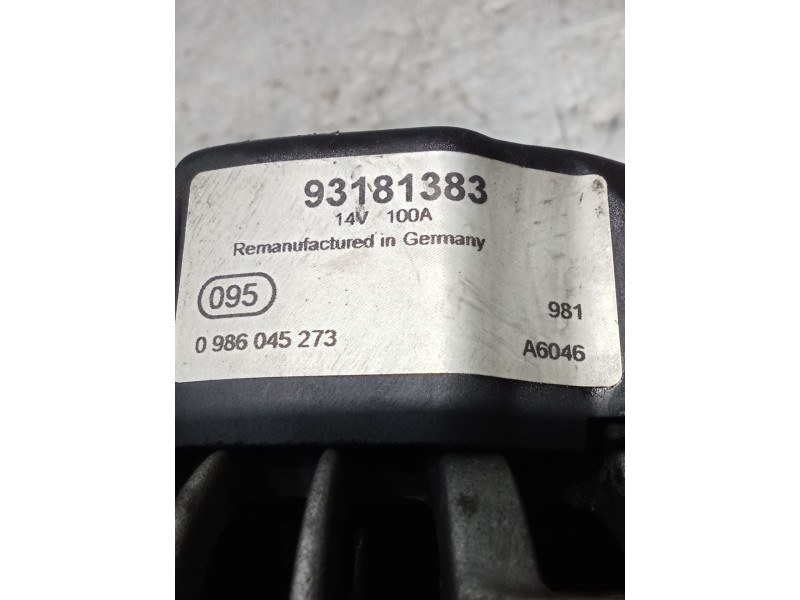 Recambio de alternador para opel vectra b hatchback (j96) 2.0 i 16v (f68) referencia OEM IAM 93181383 0986045273 100A
