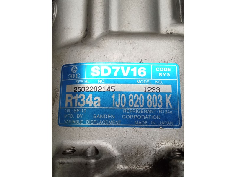 Recambio de compresor aire acondicionado para seat leon (1m1) 1.6 16 v referencia OEM IAM 1J0820803K  99