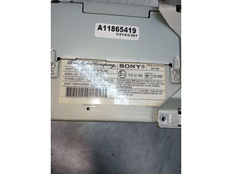 Recambio de sistema audio / radio cd para ford focus ii (da_, hcp, dp) 1.8 tdci referencia OEM IAM 4M5T18C815BK V03281 05