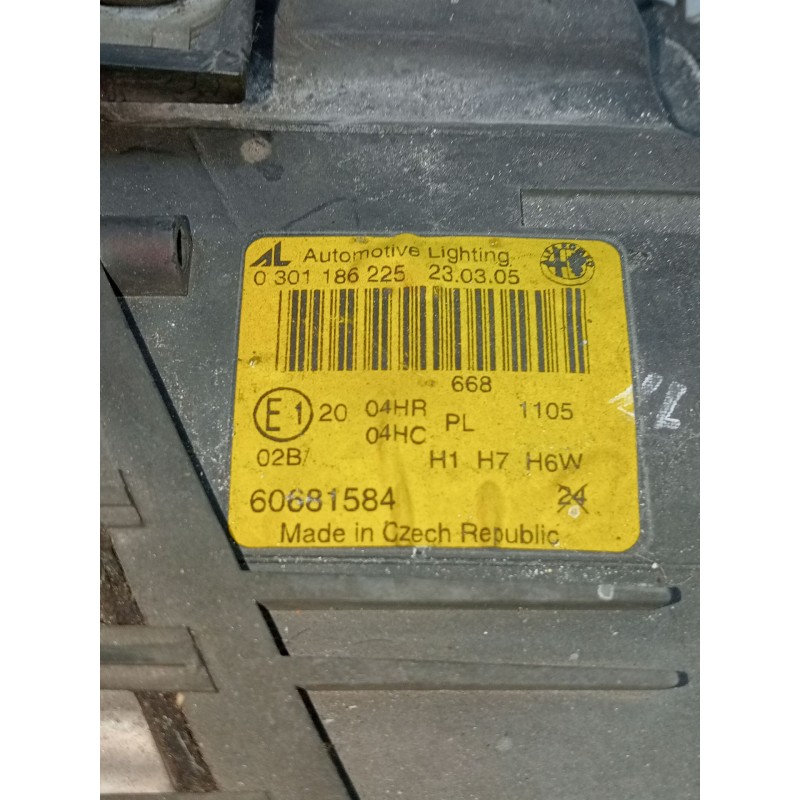 Recambio de faro izquierdo para alfa romeo gt (937_) 1.9 jtd (937cxn1b) referencia OEM IAM 0301186225 60681584 04