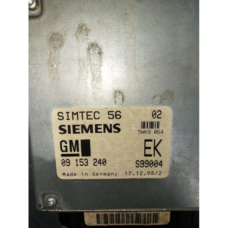 Recambio de centralita motor uce para opel vectra b hatchback (j96) 2.0 i 16v (f68) referencia OEM IAM 09153240 S99004 5WK9064 9