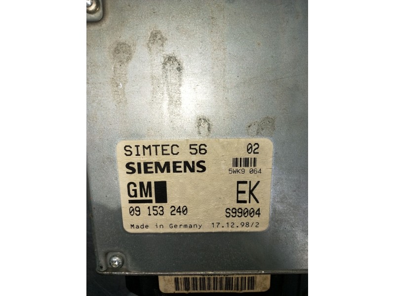 Recambio de centralita motor uce para opel vectra b hatchback (j96) 2.0 i 16v (f68) referencia OEM IAM 09153240 S99004 5WK9064 9