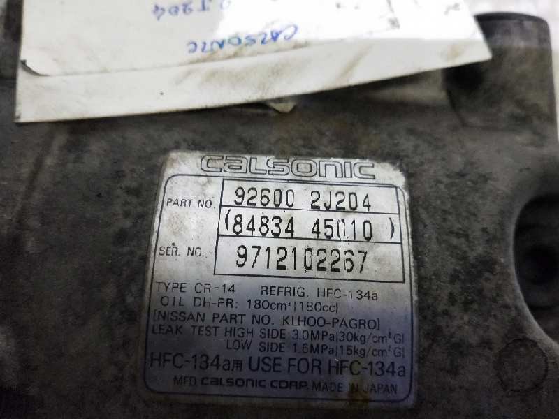 Recambio de compresor aire acondicionado para nissan primera berlina (p11) 2.0 16v cat referencia OEM IAM 926002J204 8483445010 