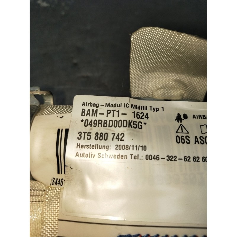 Recambio de airbag cortina delantero derecho para skoda suberb (3t4) ambition referencia OEM IAM 3T5880742 049RBD00DK5G 08
