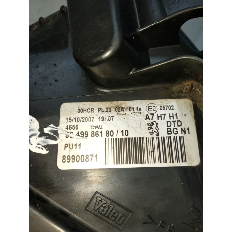 Recambio de faro derecho para peugeot 207/207+ (wa_, wc_) 1.6 hdi referencia OEM IAM 9649986180 89900871 06
