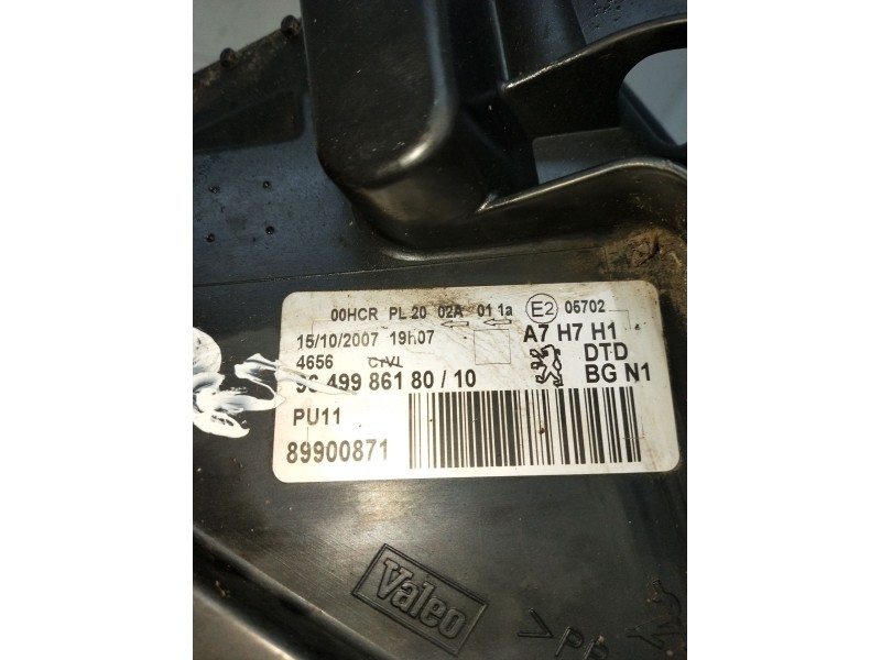 Recambio de faro derecho para peugeot 207/207+ (wa_, wc_) 1.6 hdi referencia OEM IAM 9649986180 89900871 06