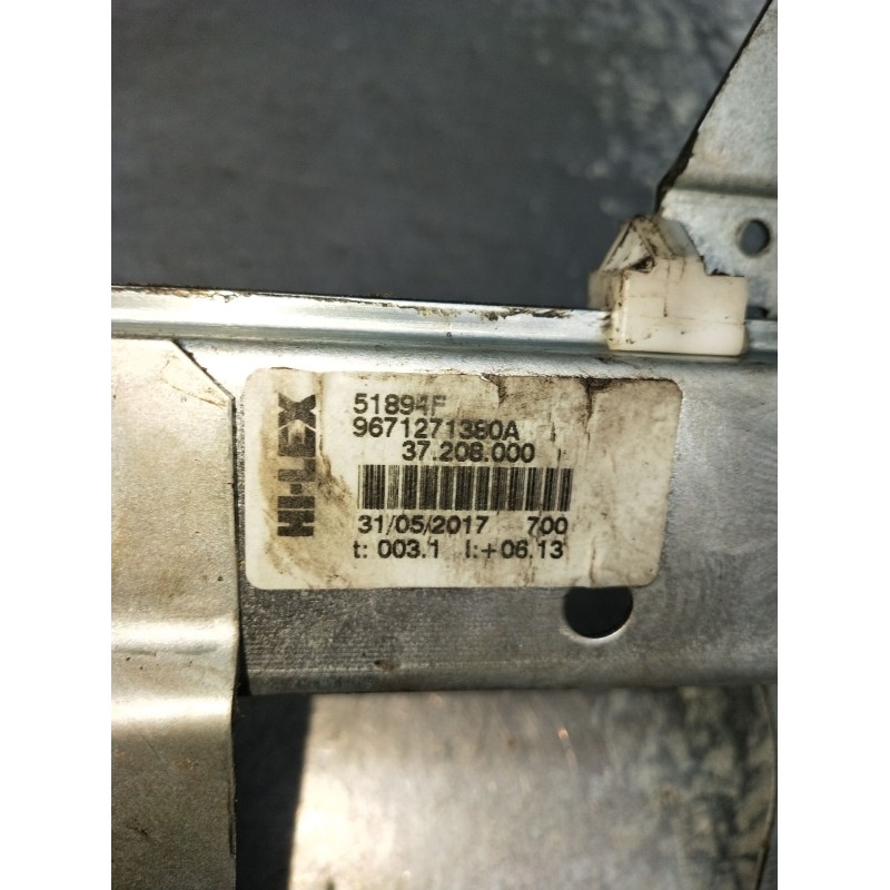 Recambio de elevalunas trasero izquierdo para peugeot 207/207+ (wa_, wc_) 1.6 hdi referencia OEM IAM 9671271380A 5P 06