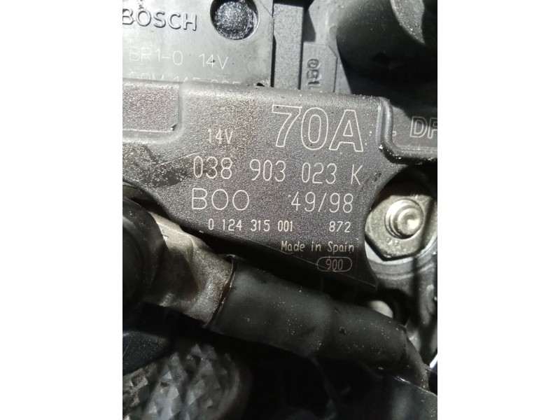 Recambio de alternador para volkswagen golf iv (1j1) 1.9 tdi referencia OEM IAM 038903023K 0124315001 98