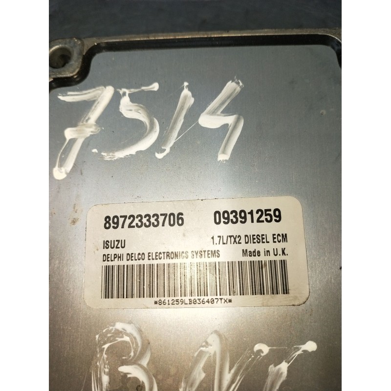 Recambio de centralita motor uce para opel corsa c (x01) 1.7 di (f08, f68) referencia OEM IAM 8972333706 09391259 861259LB036407