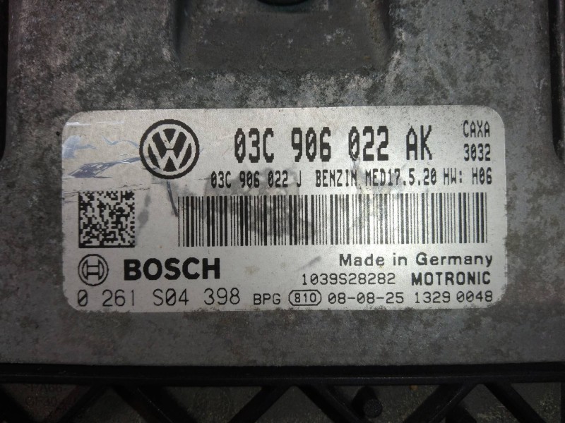 Recambio de centralita motor uce para volkswagen jetta (1k2) advance referencia OEM IAM 0261S04398 03C906022AK 