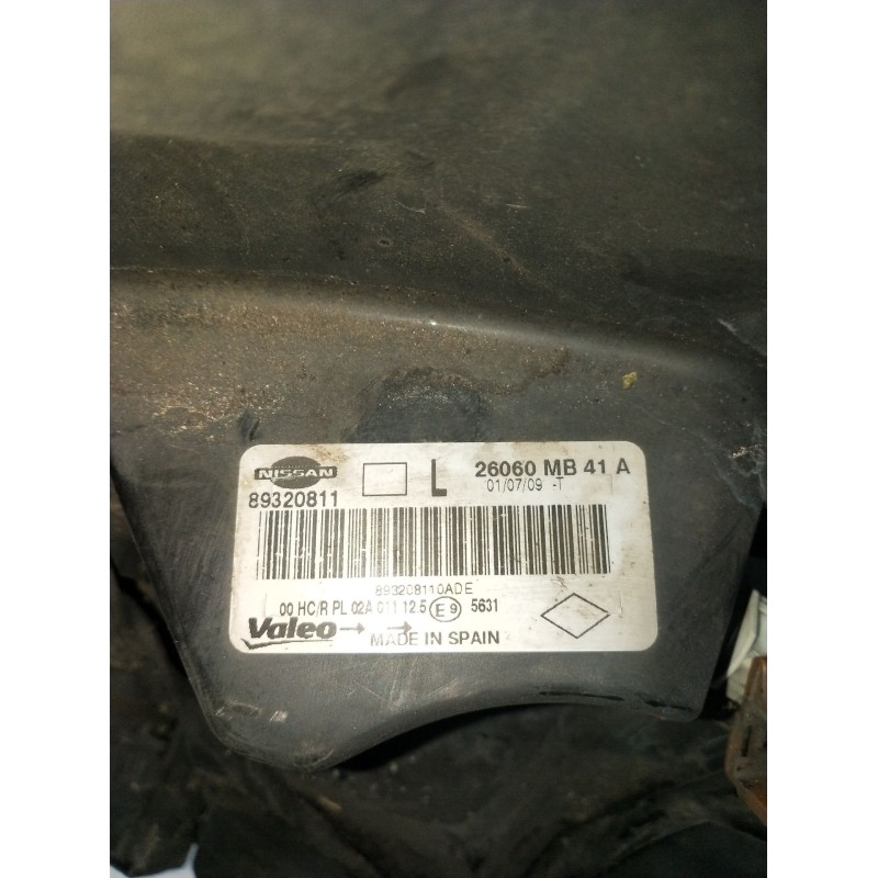 Recambio de faro izquierdo para nissan cabstar (f24m, f24w) 35.13 dci, 45.13 dci 2.5 (f24m) referencia OEM IAM 89320811 26060MB 