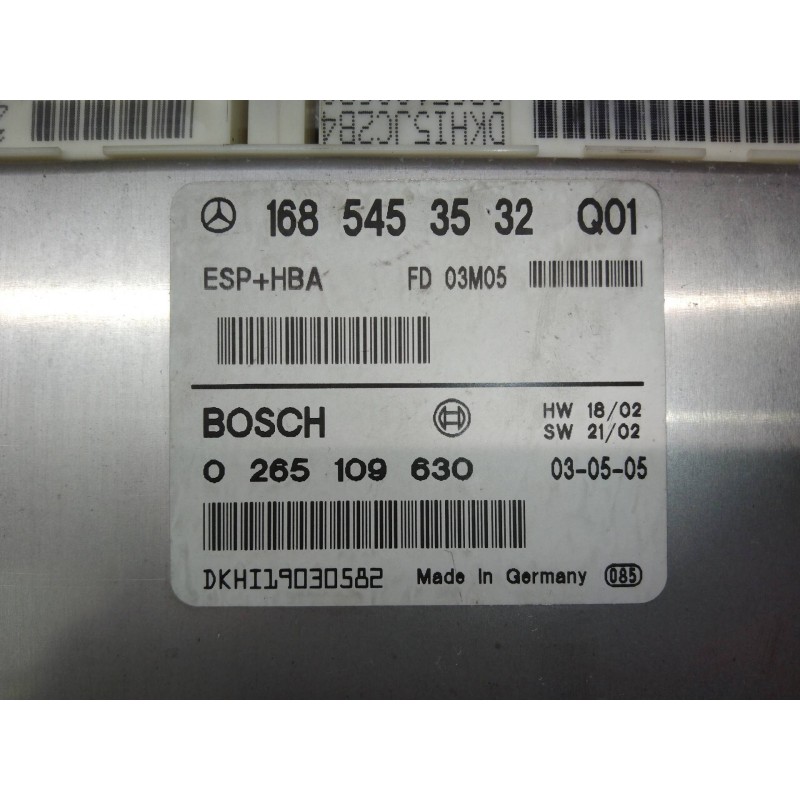 Recambio de centralita abs para mercedes clase a (w168) 140 (168.031) referencia OEM IAM 0265109630 1685453532 FD03M05 Q01