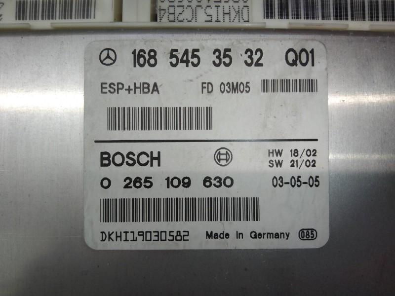 Recambio de centralita abs para mercedes clase a (w168) 140 (168.031) referencia OEM IAM 0265109630 1685453532 FD03M05 Q01