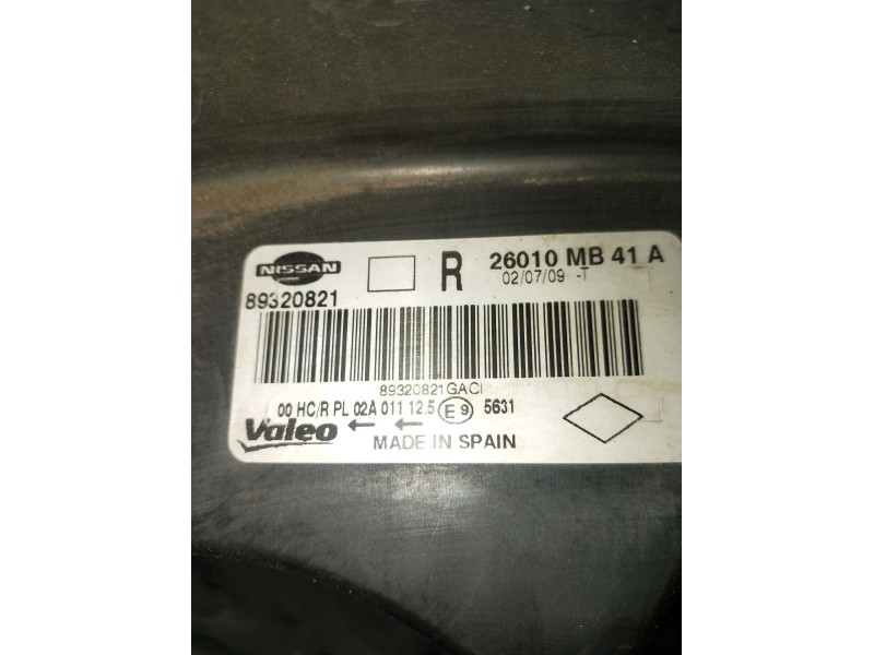 Recambio de faro derecho para nissan cabstar (f24m, f24w) 35.13 dci, 45.13 dci 2.5 (f24m) referencia OEM IAM 89320821 26010MB41A