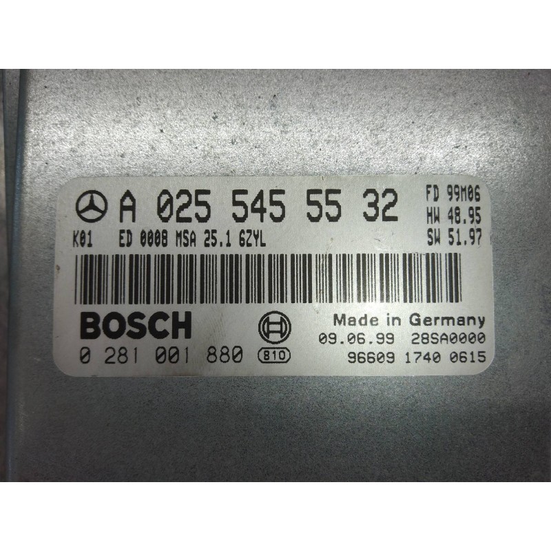 Recambio de centralita motor uce para mercedes clase e (w210) berlina diesel 300 turbodiesel (210.025) referencia OEM IAM 028100