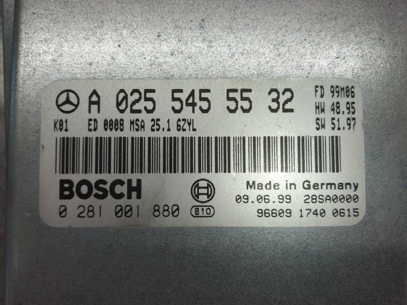 Recambio de centralita motor uce para mercedes clase e (w210) berlina diesel 300 turbodiesel (210.025) referencia OEM IAM 028100