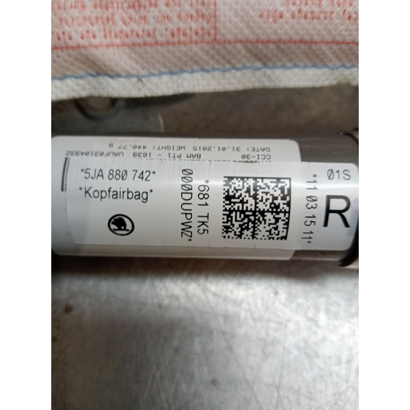 Recambio de airbag cortina delantero derecho para seat toledo iv (kg3) 1.6 tdi referencia OEM IAM 5JA880742  12