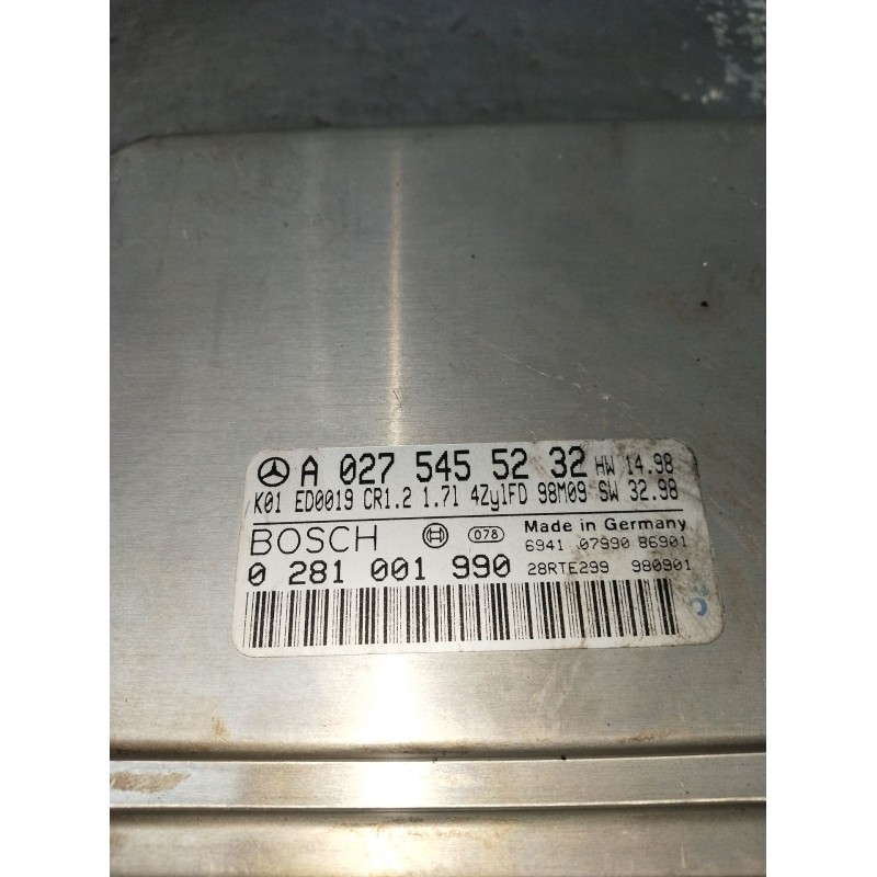 Recambio de centralita motor uce para mercedes-benz clase a (w168) a 170 cdi (168.008) referencia OEM IAM 0281001990 A0275455232