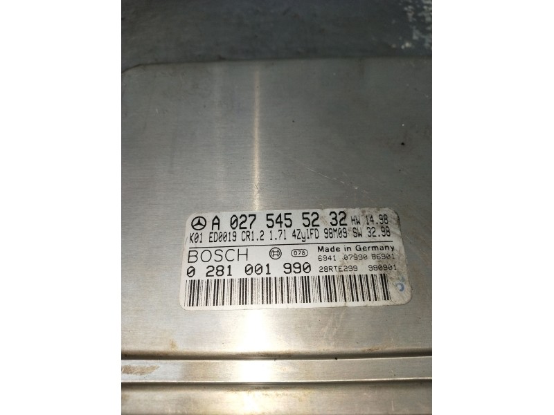 Recambio de centralita motor uce para mercedes-benz clase a (w168) a 170 cdi (168.008) referencia OEM IAM 0281001990 A0275455232