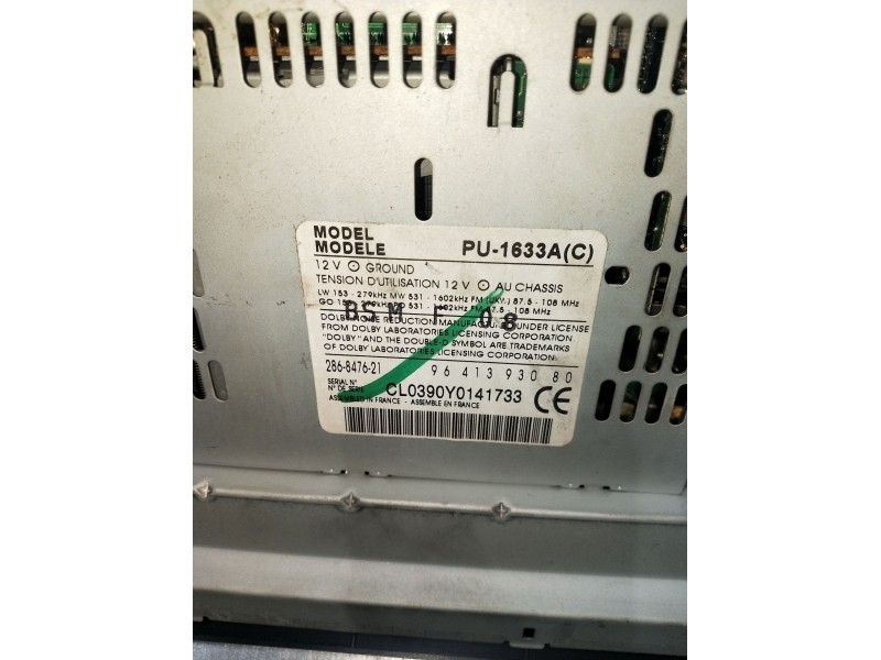 Recambio de sistema audio / radio cd para peugeot 406 (8b) 2.0 hdi 110 referencia OEM IAM 9641393080 PU1633A 99