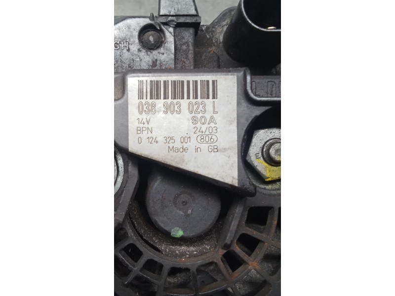 Recambio de alternador para seat cordoba (6l2) 1.9 tdi referencia OEM IAM 038903023L 0124325001 90A